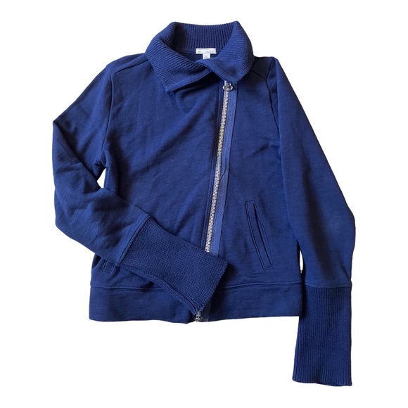 100% Cotton Gap Navy Zip-Up Sweater Women Size XS - Picture 2 of 8